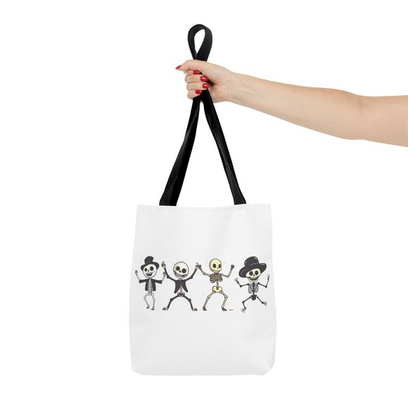 Dancing Skeleton | Halloween Trick or Treat Bag | Halloween Fall Tote Bag - Picture 6 of 10